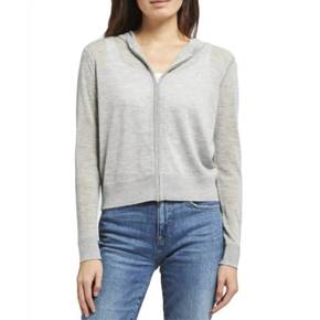 4708713 Theory Cashmere Hoodie In Light Grey Melange