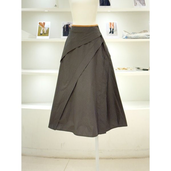 [여주점] 여성 윈도우 체크 플레어 스커트 (D253MSD008)