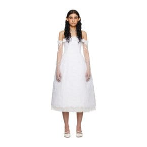 SSENSE 익스클루시브 화이트 레이어드 미디 드레스 FSSSDR03 LAC003 WH100 White