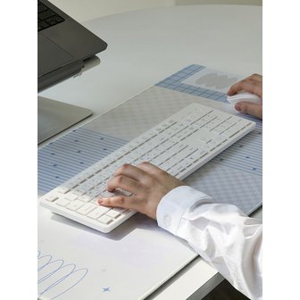 러움 밀키패치워크 데스크패드 마우스 키보드 노트북 컴퓨터 책상 매트 대형 와이드 장패드