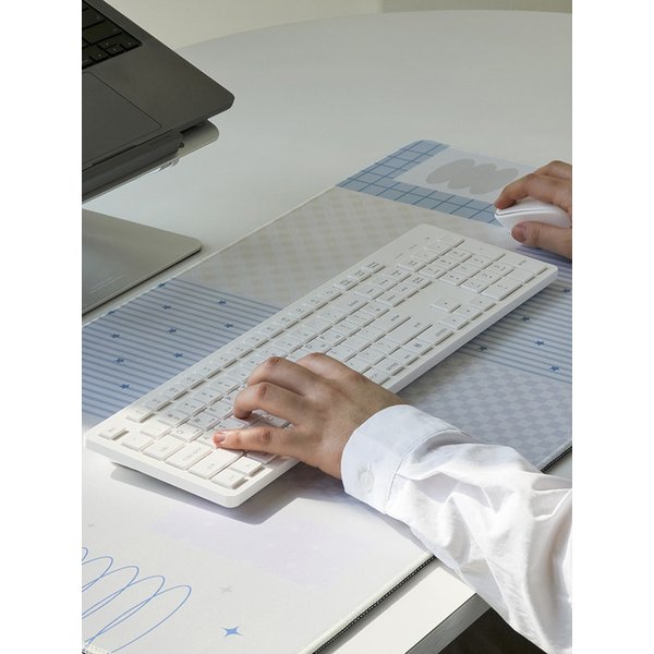 밀키패치워크 데스크패드 마우스 키보드 노트북 컴퓨터 책상 매트 대형 와이드 장패드