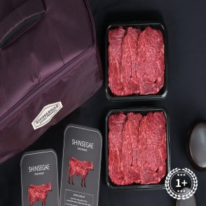 한우비 [산지직송/냉장]  1+등급 프리미엄 한우암소구이 선물세트 4호 1.2kg(등심 600g*2팩)