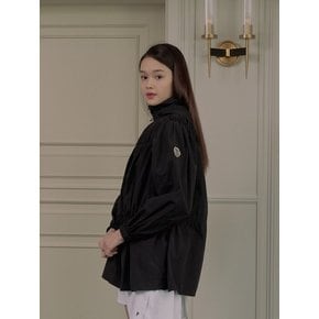 SHIRRED RIBBON WINDBREAKER_Black