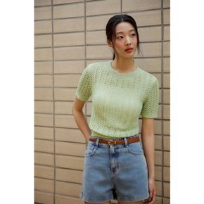 라운드 크로쉐 반팔니트 (AS2KH465)[35962500]