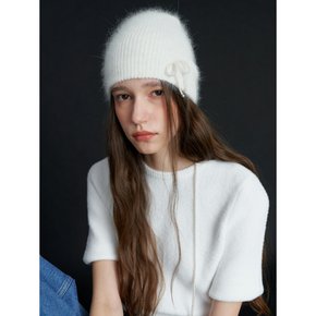 Pearl Ribbon Angora Beanie_5COL (L234MCP030)