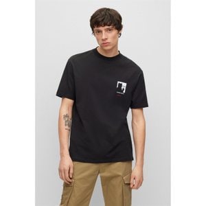 휴고 [FA23] 두들 모티프 릴렉스핏 로고 티셔츠 블랙(50494384001)