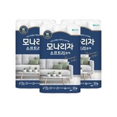 모나리자 두루마리휴지 천연펄프 소프트리 퓨어 3겹 25M 30롤 3개(총