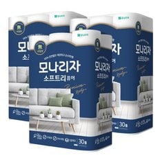 모나리자 두루마리휴지 천연펄프 소프트리 퓨어 3겹 25M 30롤 3개(총