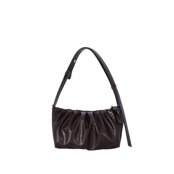 LEATHER SHOULDER AND CROSS BAG BROWN