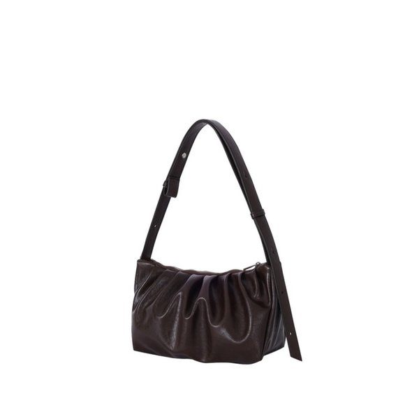 LEATHER SHOULDER AND CROSS BAG BROWN