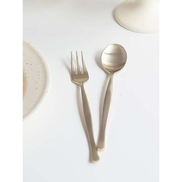 [국내생산] 니코트 Satin 샤틴 골드 티스푼 티포크 버터나이프 롱스푼