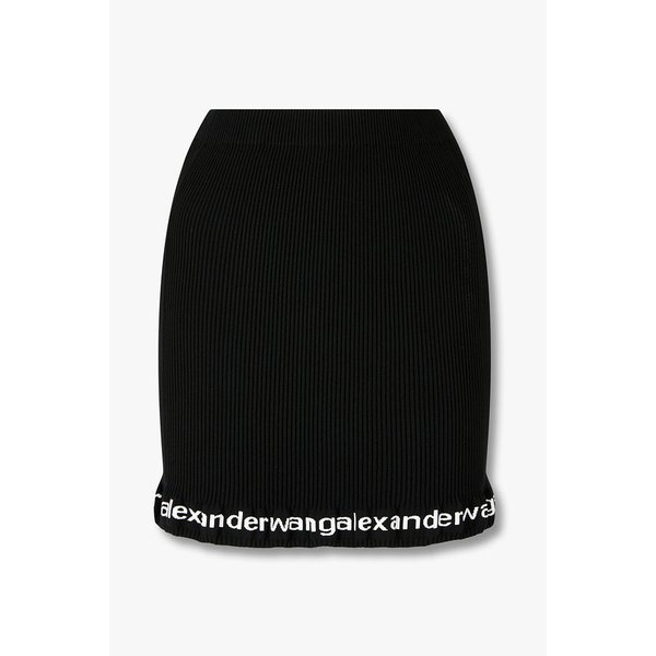 로고 리브드 미니 스커트 3616116103000