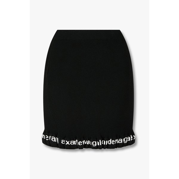 로고 리브드 미니 스커트 3616116103000