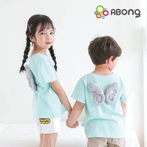 유아 아동 엔젤 천사 날개 티셔츠 스카이블루 키즈 반팔티 아동복 유아옷 아기옷 초등학생옷 어린이집등원룩