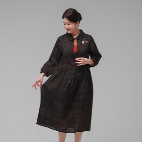 더하랑 정갈드리 여름 인견 원피스 브라운