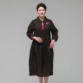 더하랑 정갈드리 여름 인견 원피스 브라운