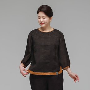 더하랑 솔길드리 여름 인견 블라우스 브라운