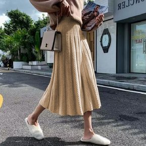 페라 비스코스 플레어 니트 롱스커트_F4258