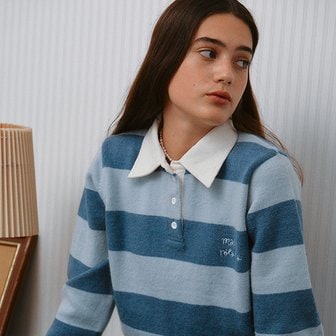 로라로라 STRIPE PK KNIT BLUE