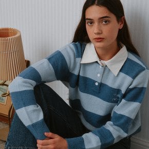 STRIPE PK KNIT BLUE