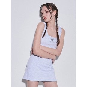 Sweat Mini Cotton Color Matching Basic Skirt Shorts [Melange]