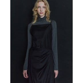 WRAP SLEEVELESS LONG DRESS / BLACK