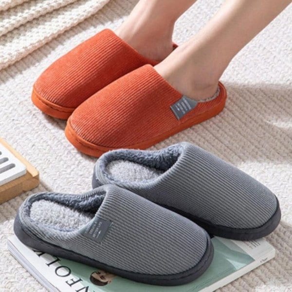 [옷자락] 남자 여자 파스텔 코듀로이 퍼 안감 논슬립 실내화