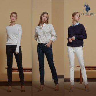 유에스피에이 [백화점동일] USPA 화이트라벨 FW 코튼 치노팬츠 3종 여성