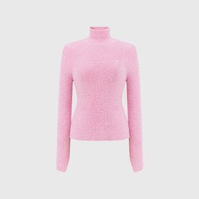 리지 슬릿 터틀넥 니트 탑_핑크 / LIZY SLIT TURTLENECK KNIT TOP_PINK