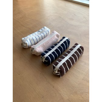 언폴드 Stripe terry pencil pouch (6colors)