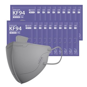 에버퓨어 새부리형 황사방역마스크(KF94)(그레이/특대형) 100입