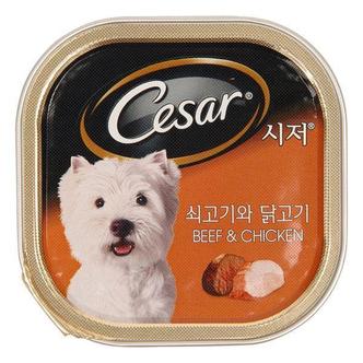 제이큐 시저캔 쇠고기와닭고기 애견간식 100g X ( 3매입 )