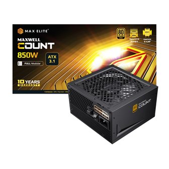 맥스엘리트 HIT 맥스엘리트 MAXWELL COUNT 850W 80PLUS GOLD 풀모듈러 ATX 3.1 (PCIE5)