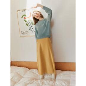 [정상가159,000원] Flare Knit Skirt  Dusty Yellow (WE215UC13E)