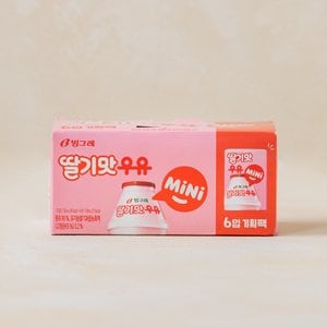 빙그레 딸기맛우유 미니 6입 (120ml*6)