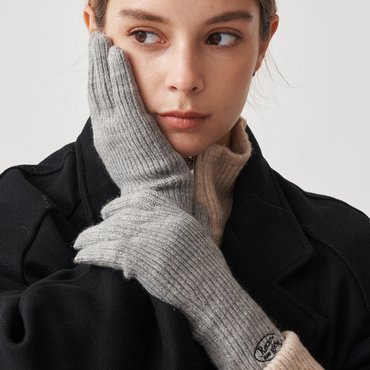 리끌로우 KNIT LOGO GLOVE GRAY