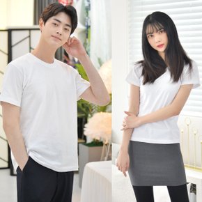 (2장 패키지) 라인핏 화이트 기본 티셔츠(남자