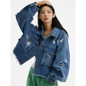 UP-384 디스트로이드 데님자켓_DESTROYED DENIM JACKET BLUE