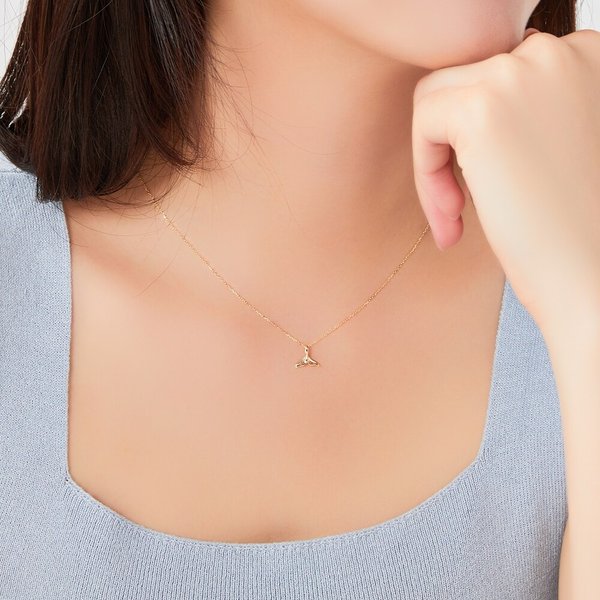14K 미니 고래 꼬리 금 목걸이