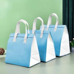 부직포 냉온 가방 파랑 22.5x14x26cm 보냉쇼핑백 보온보냉가방 보온쇼핑백 미니보냉가방 냉온쇼핑백