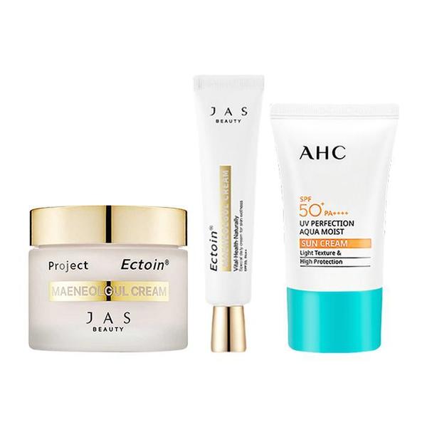 [쟈스] 엑토인 맨얼굴 크림 55ml + 30ml + AHC 아쿠아 선크림 50ml(1)