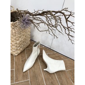 stilleto ivory calf ankle boots