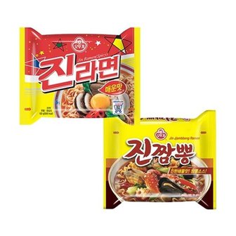 오뚜기 진라면 매운맛 5입 x 2개 + 진짬뽕 4입 x 2개