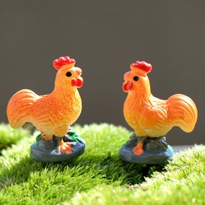 [벌크] 미니 피규어 토종닭-3개세트 20개 (60개) 1BOX 젤캔들 마리모 테라리움 장식