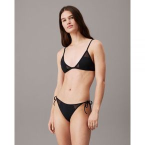 5017152 Calvin Klein Sheer Panel Triangle Bikini Top - Black