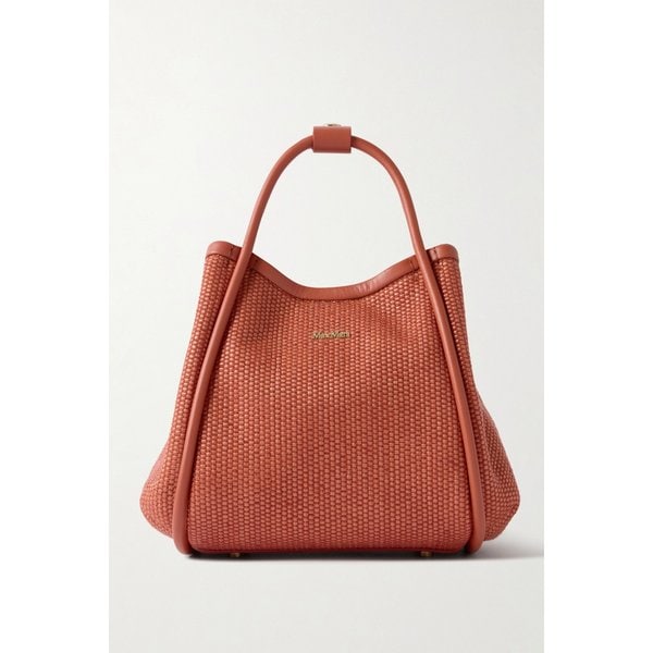 마린 엑스트라 스몰 가죽 트리밍 인조 라피아 토트 46376663163002894