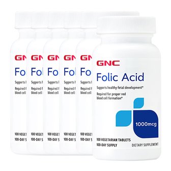 GNC [해외직구] 지앤씨 엽산 1000mcg 100정 x6