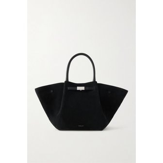 DEMELLIER 드멜리어 미디 뉴욕 가죽 트림 스웨이드 토트백 46376663162979980