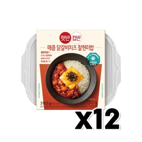 햇반 컵반 매콤 닭갈비치즈 찰현미밥 즉석간편조리 316.5g x 12개