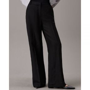 5017289 Calvin Klein Wide Leg Linen Blend Pants - Black 103751876